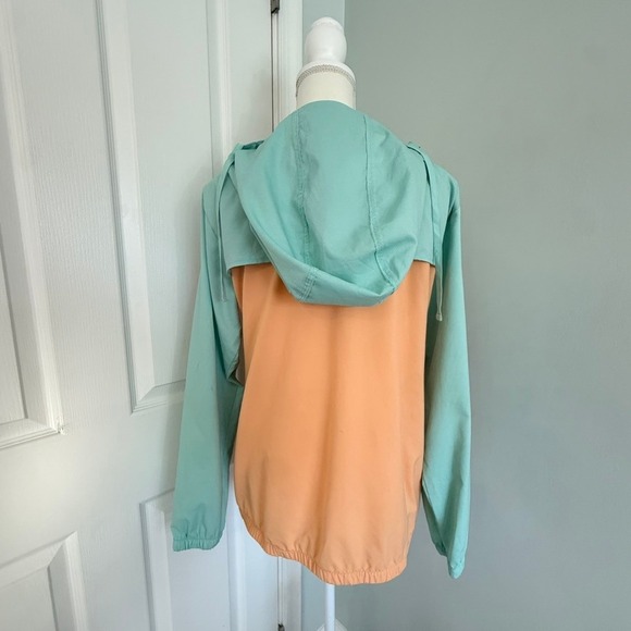 Columbia PFG Women's Tamiami Colorblock Half Snap Pullover Hooded Windbreaker L - Picture 2 of 14
